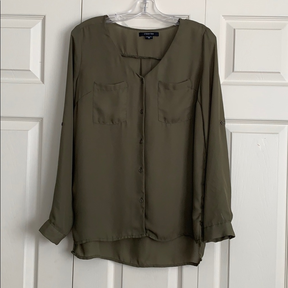 Paper Tee Button Up Blouse